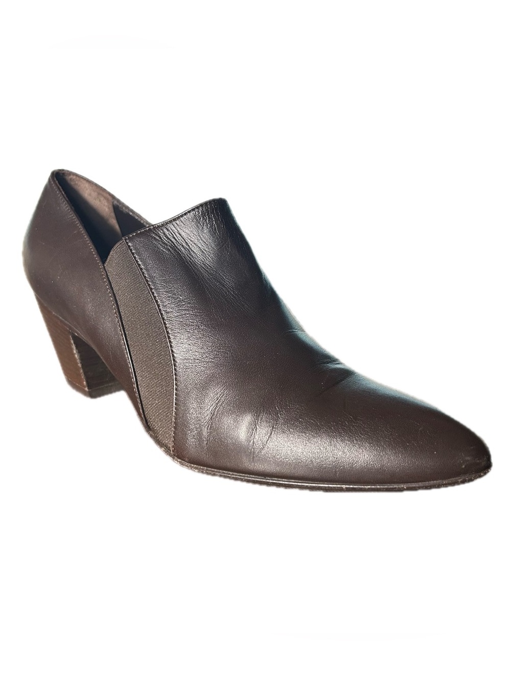 Walter Steiger Boot Sz 38.5 US 8 Brown Leather Pointed Low Heel Slip-On Bootie